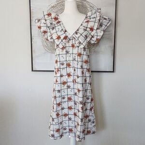 New Zara Flutter Sleeves Dress Size L